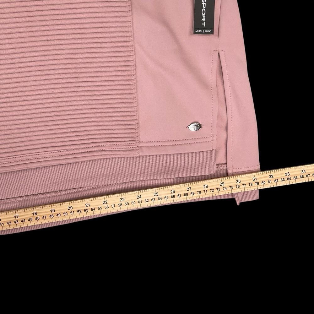 Tahari Sport Sweatshirt Women 3X Pink Long Sleeve Athleisure Side Slits NWT - Picture 13 of 16